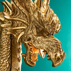 Wandleuchte „Drache“, goldfarben, 66 x 27 x 41 cm