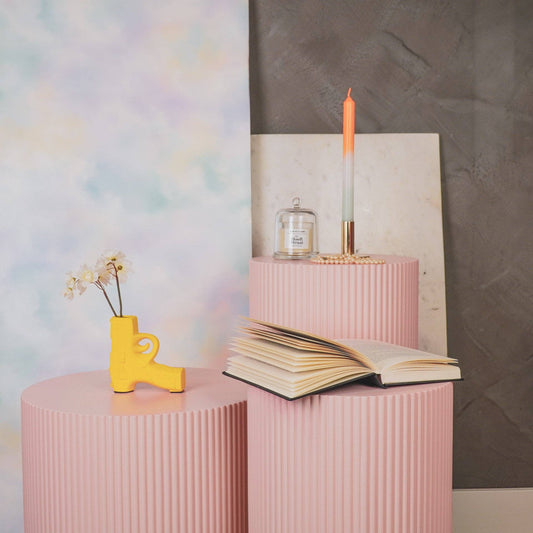 Vase - Pistolet - Céramique - Jaune Néon - 12x5x12cm