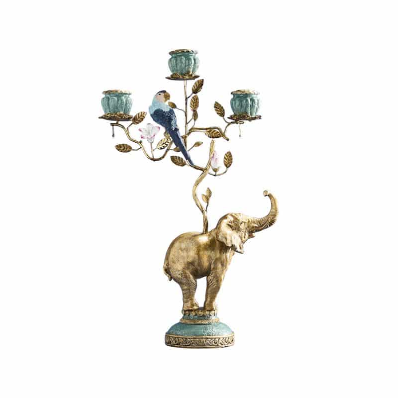 Chandelier éléphant or, poly/métal 28 x 11 x 46,5 cm