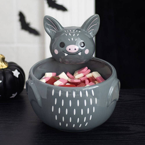 Bol de friandises d'Halloween mignon en forme de chauve-souris