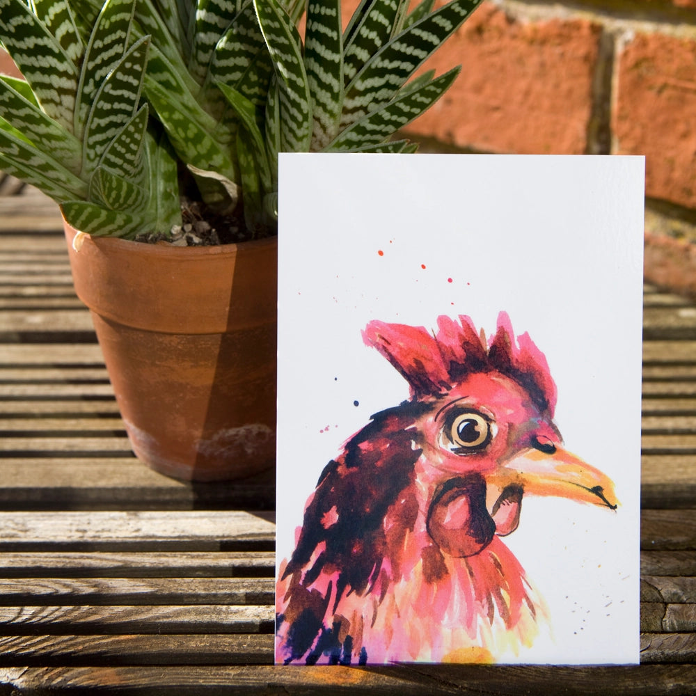 Carte postale Aquarelle Poule