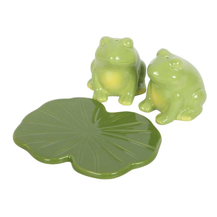 Salt and Pepper Frog on Water Lily