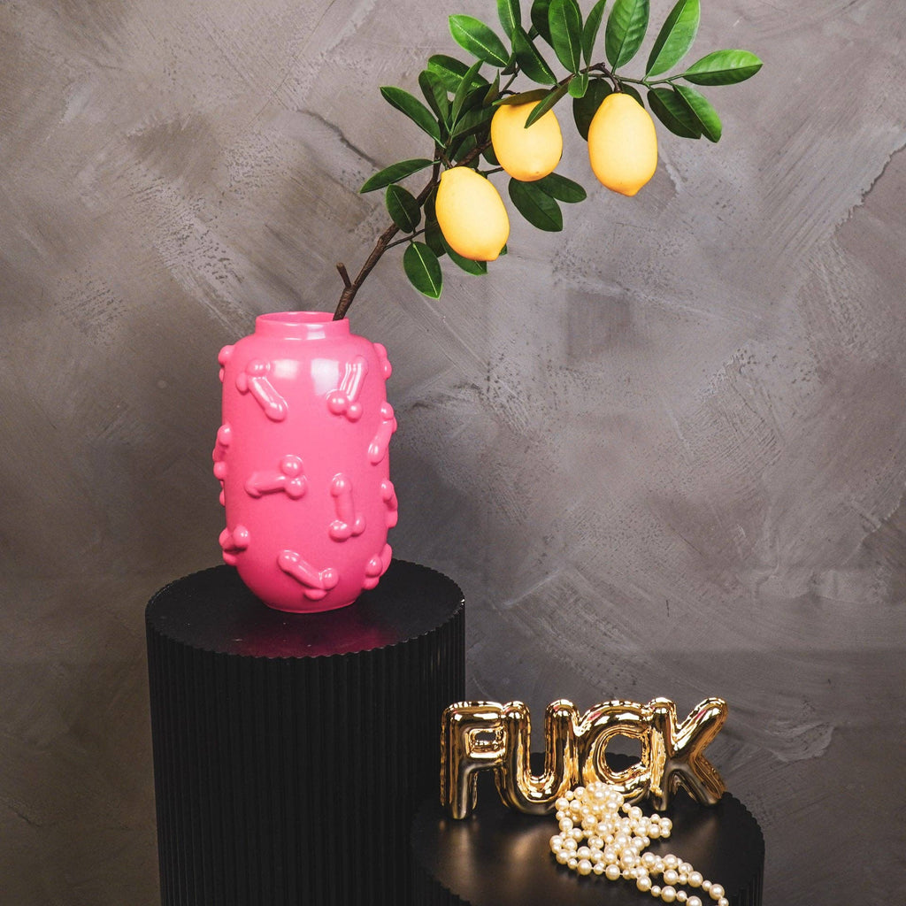 Vase - Dick - Céramique - Rose - 17x17x27cm | Designproducten en originele cadeaus