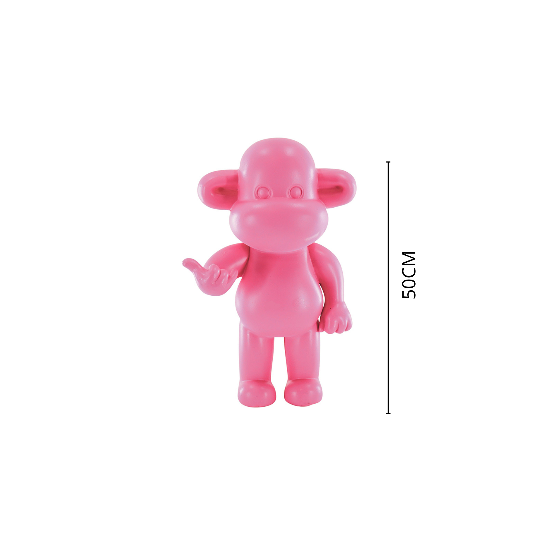 Ornement - Figurine Singe Hang Loose 'La Légende' - Résine de poly - Rose - 33x21x50cm | Design e regali originali