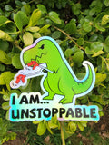 T-Rex „Ich bin unaufhaltsam“ Holografischer Aufkleber
