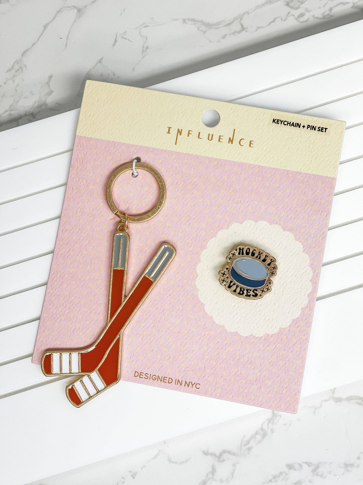 Sports Enamel Pin and Keychain Sets