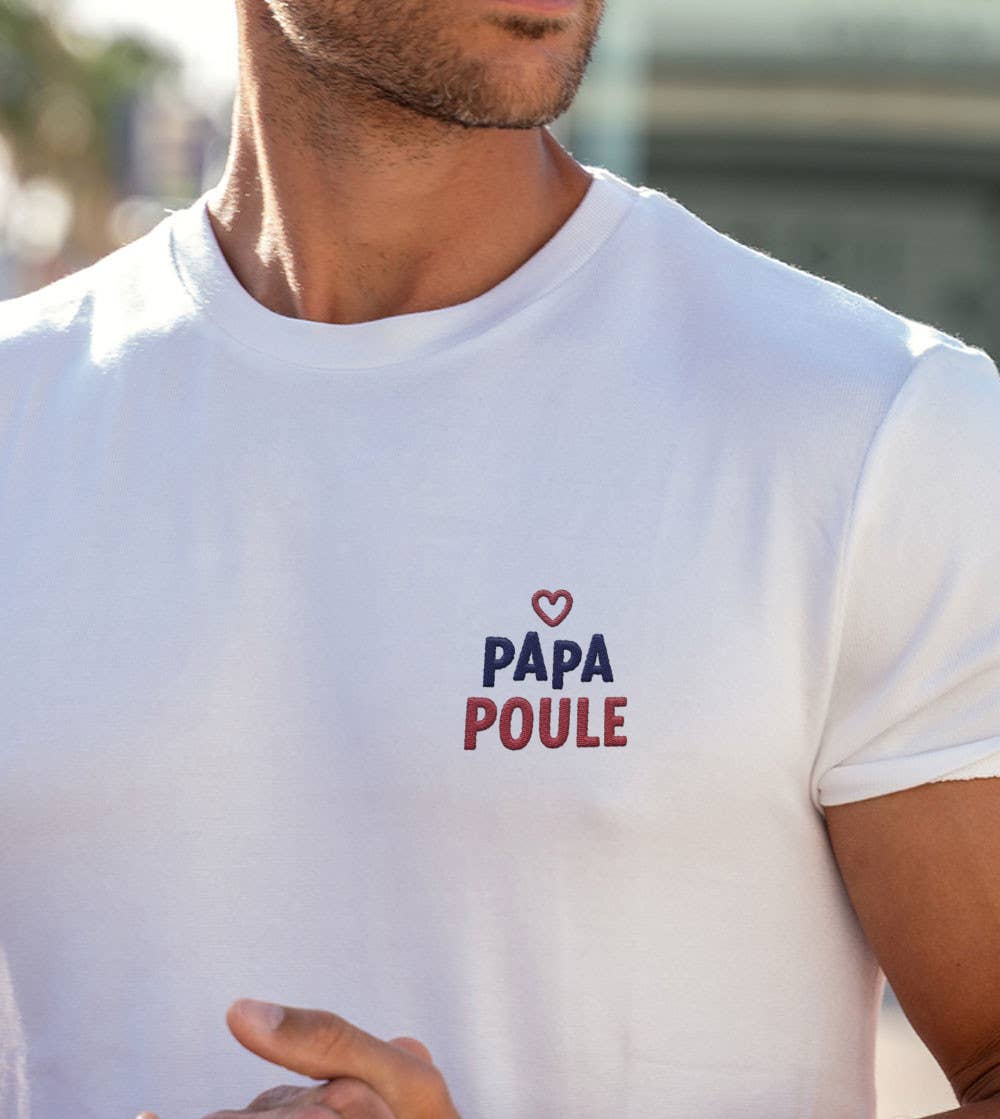 T-shirt Homme Brodé Papa Poule