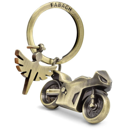 Motorcycle Keychain with Guardian Angel for Motorcycle