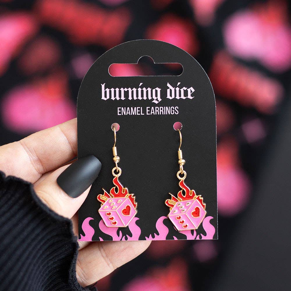 Boucles d'oreilles Dés en feu