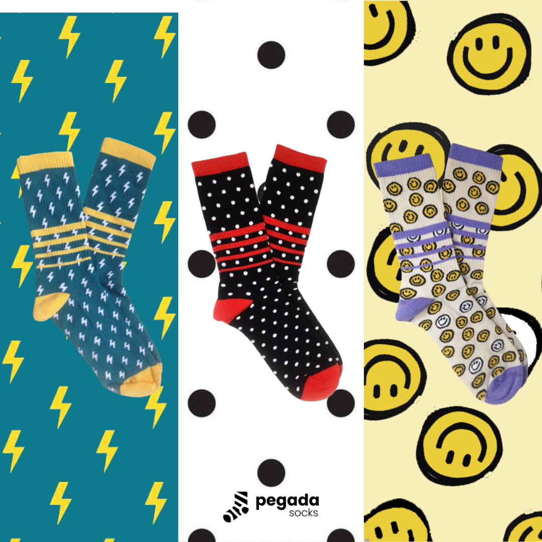 Oggetto regalo di design – chaussettes happy pegada socks 