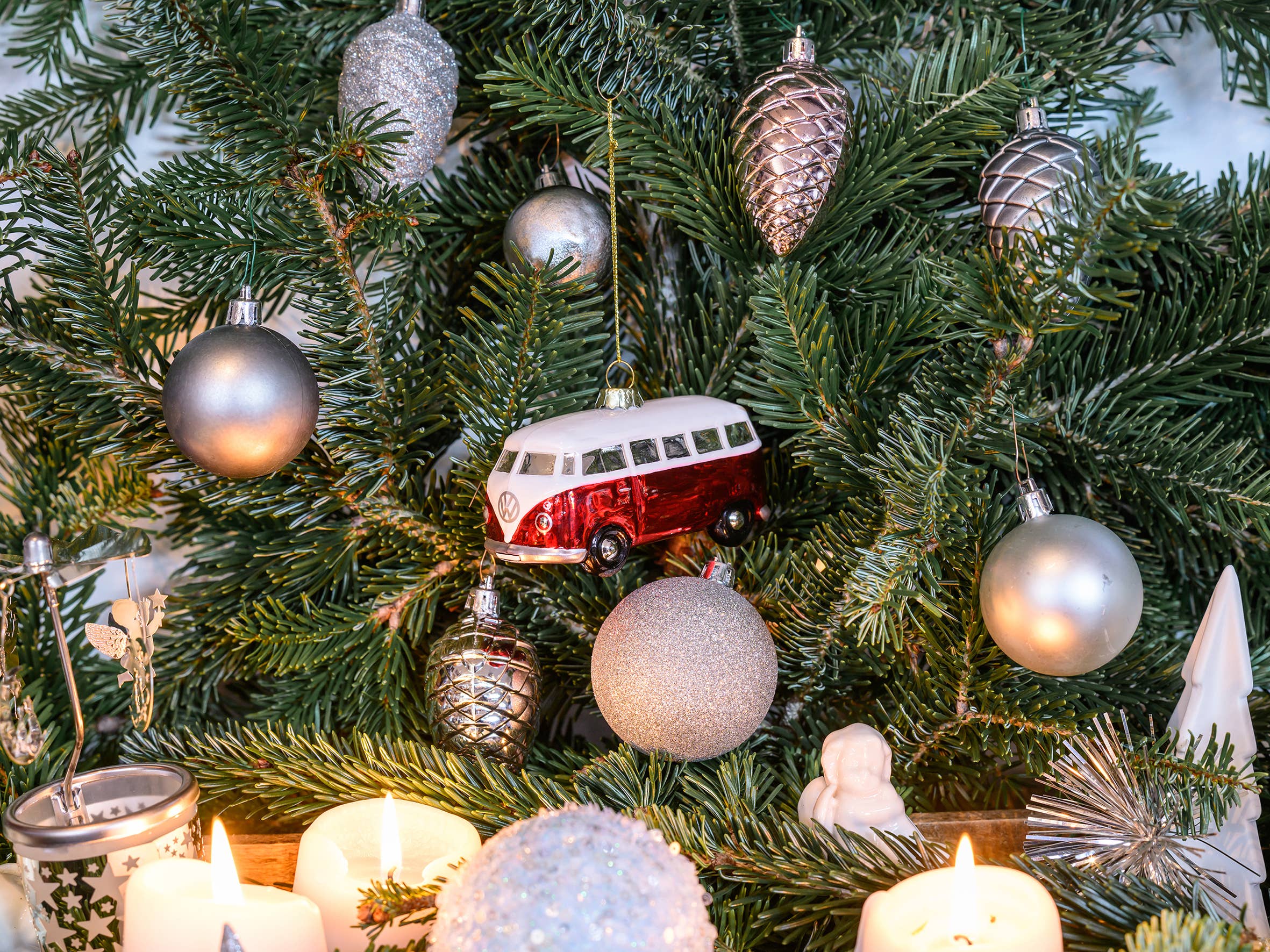 Décoration de Noël VW T1 Bus Rouge & Blanc | Oggetti di design e regali originali