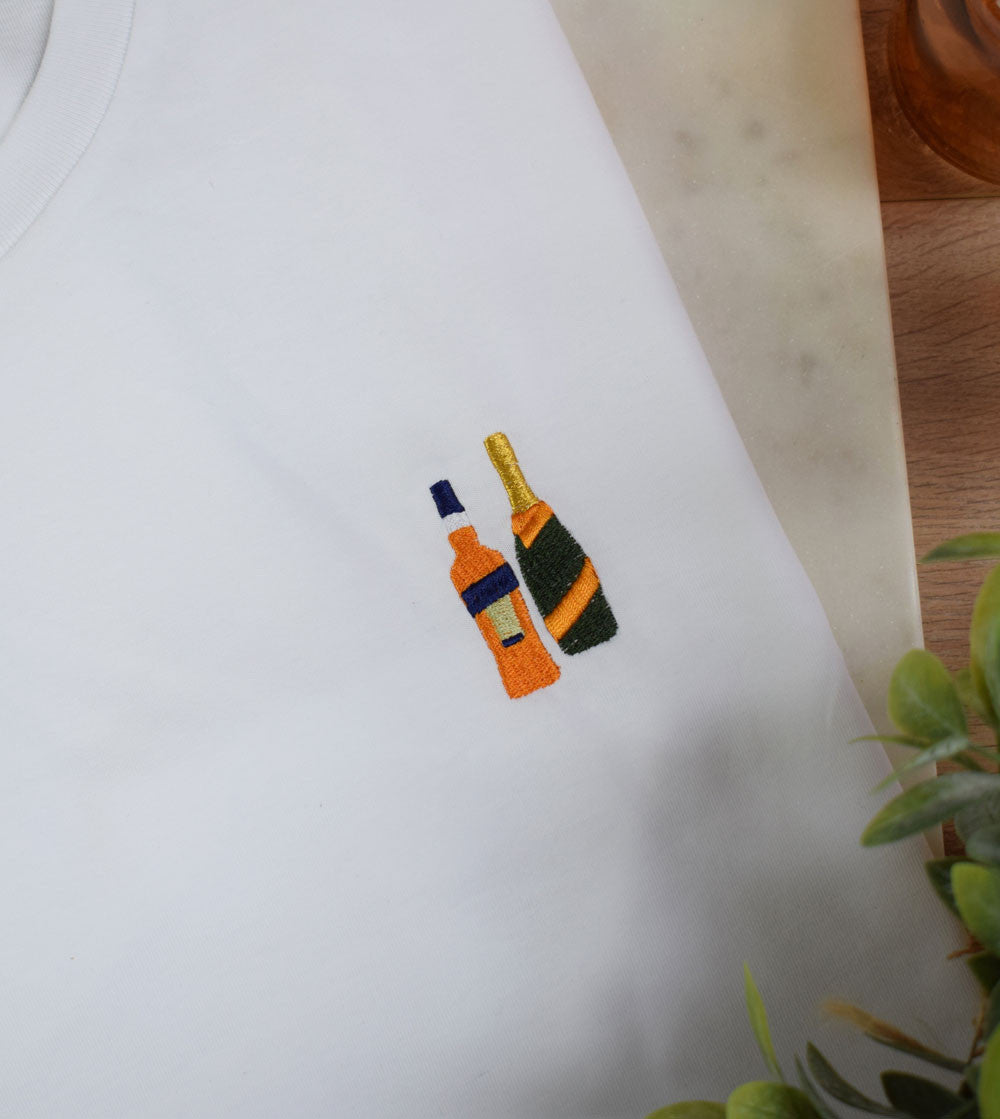 Embroidered T-Shirt Apérol Spritz Bottles