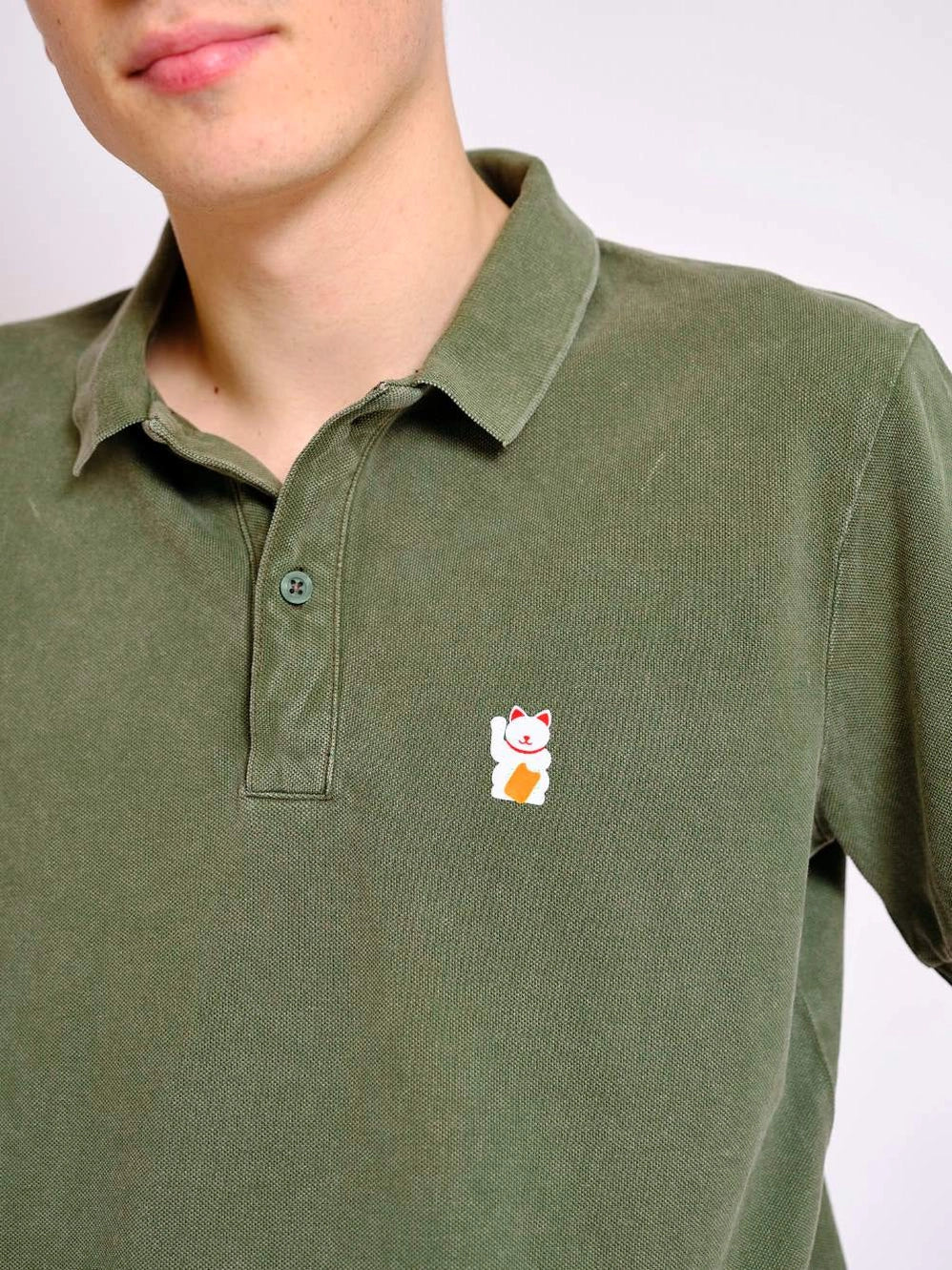 polo chat chanceux kaki strom 45323596