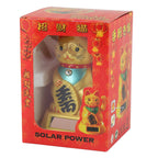 Chat chanceux solaire doré 12cm