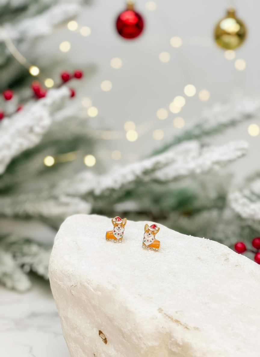 Boucles d'oreilles Corgi de Noël | Designproducten en originele cadeaus