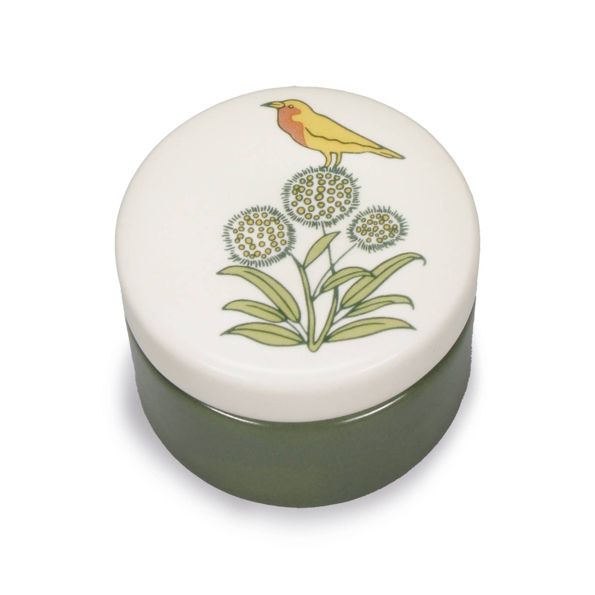 Boîte à bibelots en céramique Voysey Jardin botanique Faune Oiseau