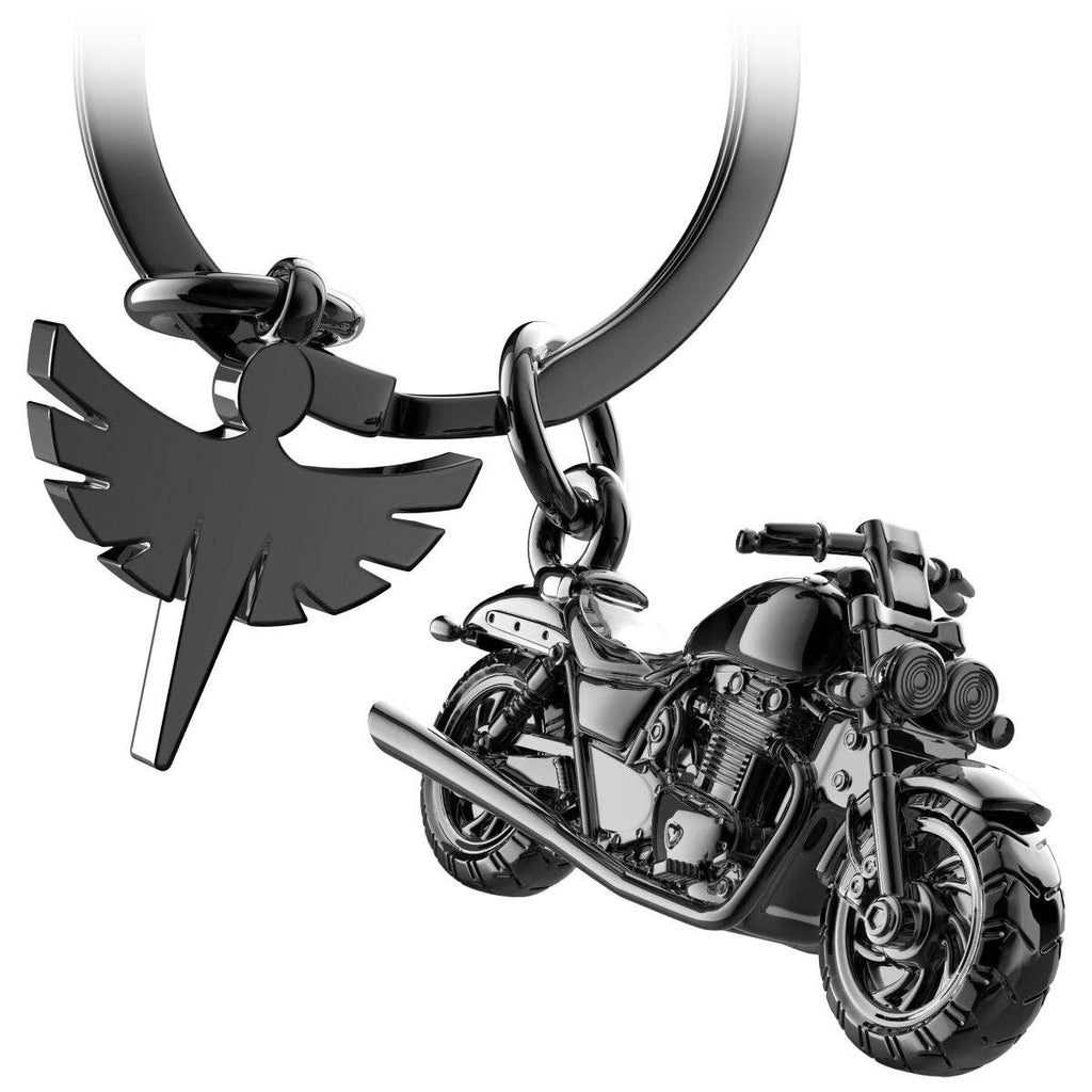 porte cles moto chopper avec ange gardien fabach 