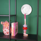 Kerzenständer – Stiefel/Lippe/Hut – Rosa/Rot/Lila – 10 x 8 x 20 cm