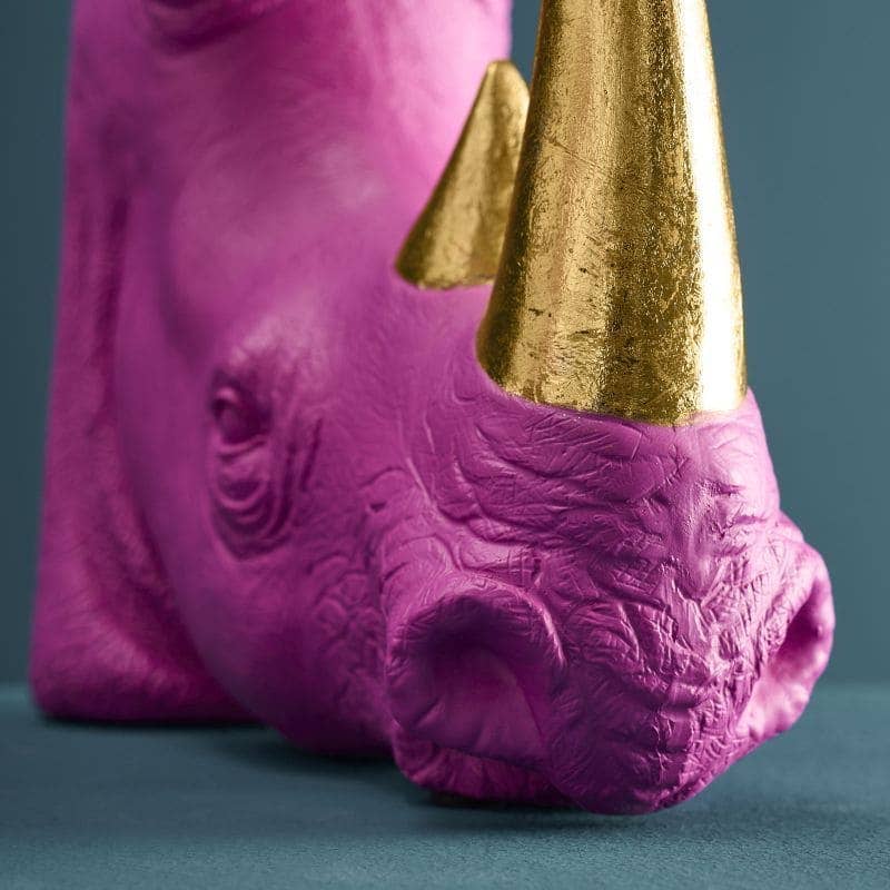 S/2 Nashorn-Buchstützen, Magenta, 39,5 x 14,2 x 20,5 cm