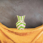 Vase - Stripes - Stoneware - Green/Pink - 16x16x22cm