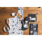 Torchon en jacquard Purr Party | Designobjekte & Geschenkideen