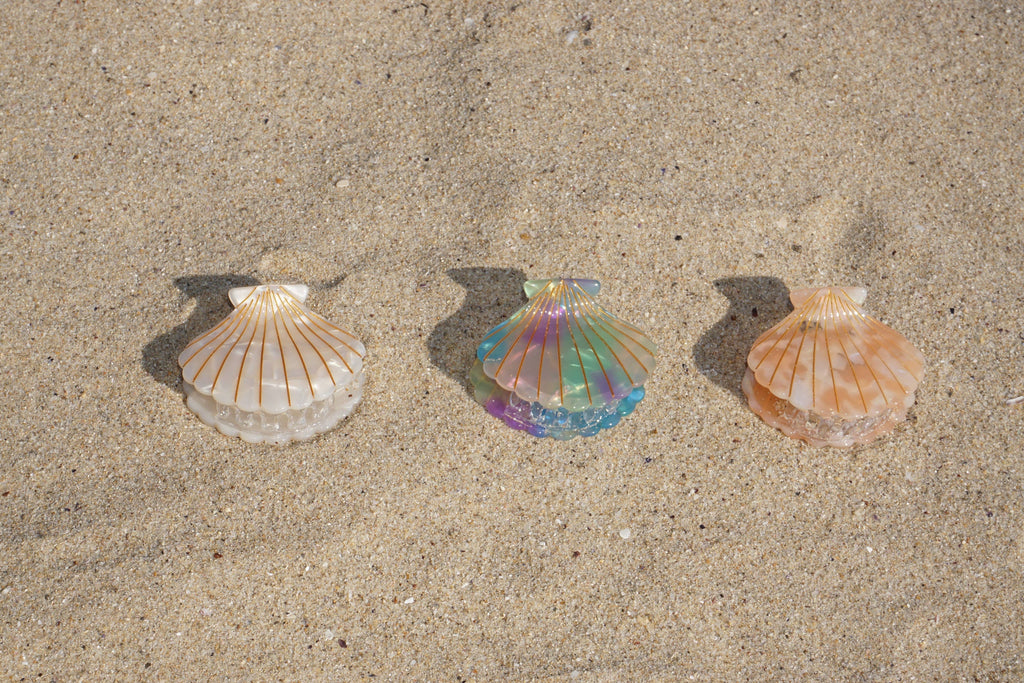 Haarspange mit Muschel und Schaumstoff