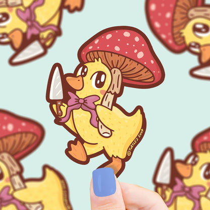 Duck with Mushroom and Knife Sticker