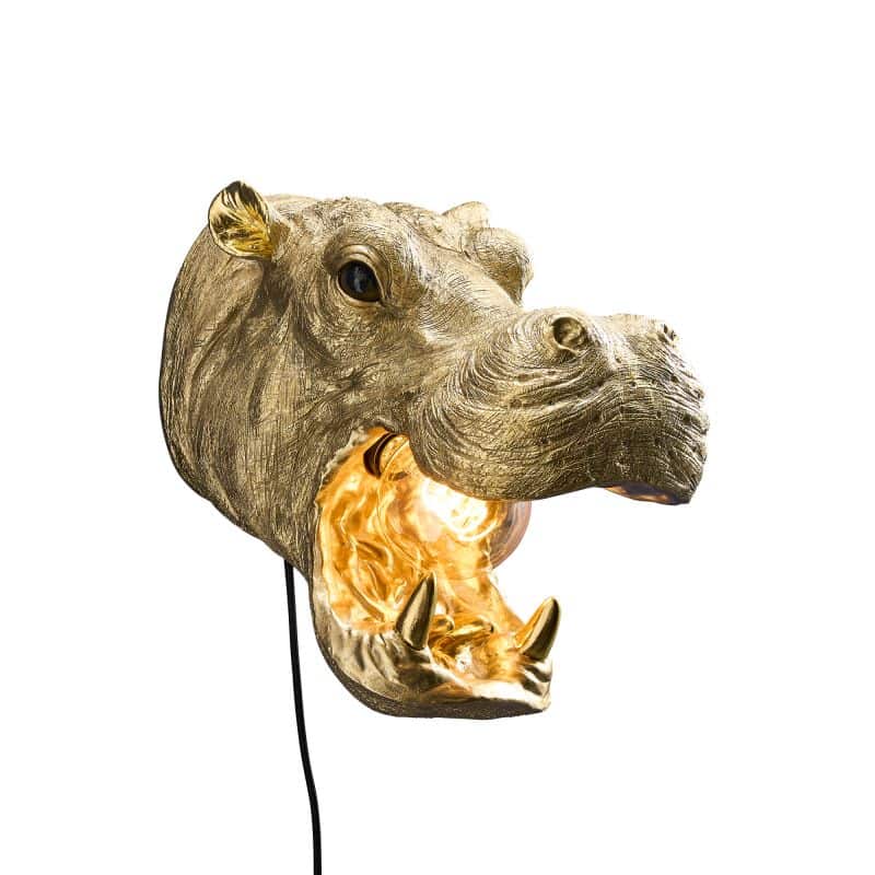 Patty Gold Nilpferd Wandleuchte