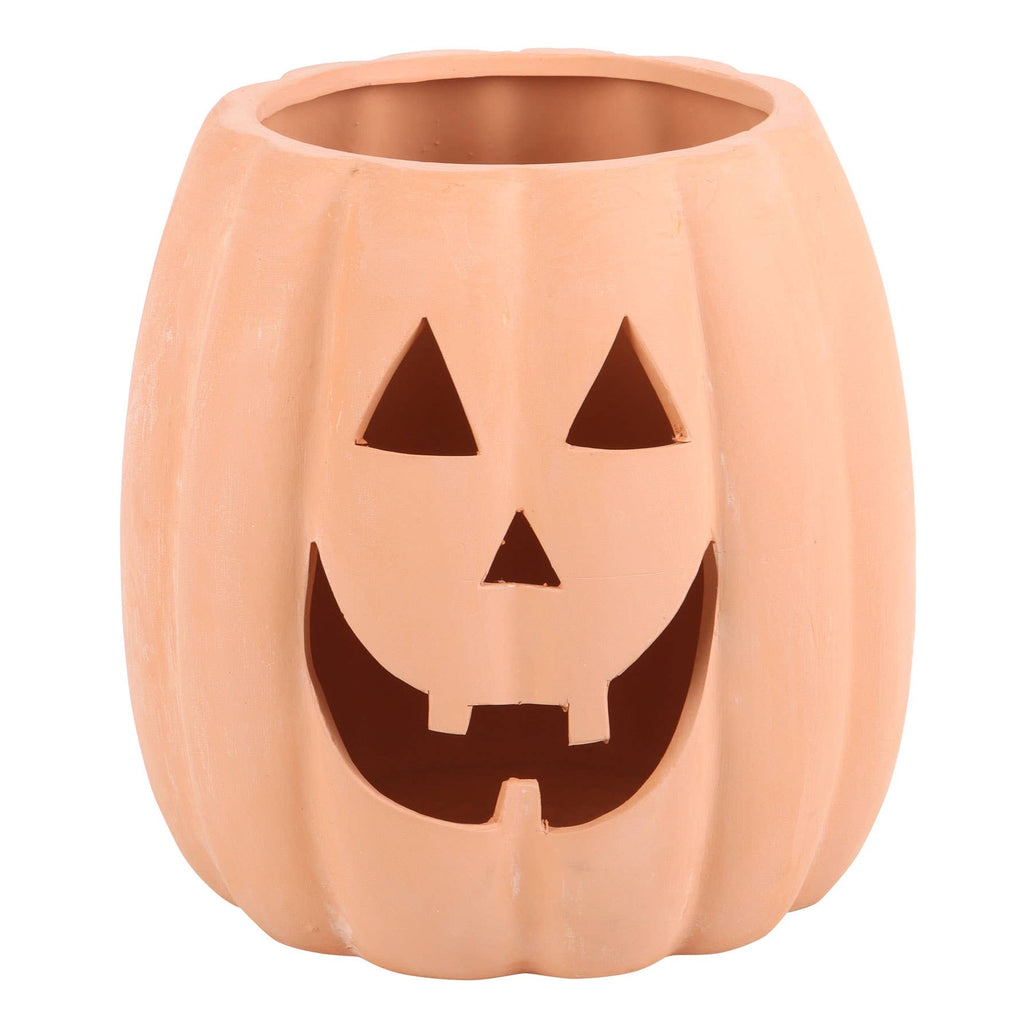Halloween-Kürbis-Dekoration aus Terrakotta, 25 cm groß