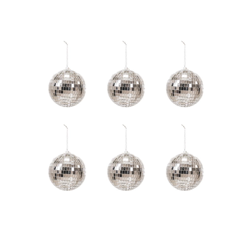 Boule de Noël Disco Argent - 6-Pack