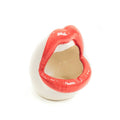 Pot - Rimmed - Ceramic - Red/White - 10x10x12