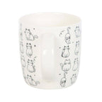 Mug à motif de chat heureux blanc