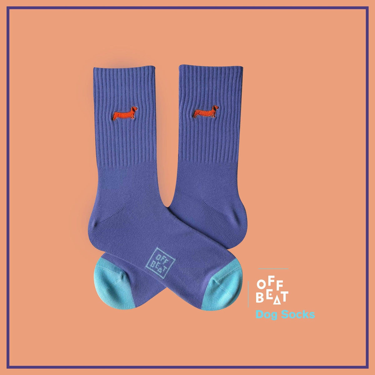 Chaussettes brodées teckel – vue 3