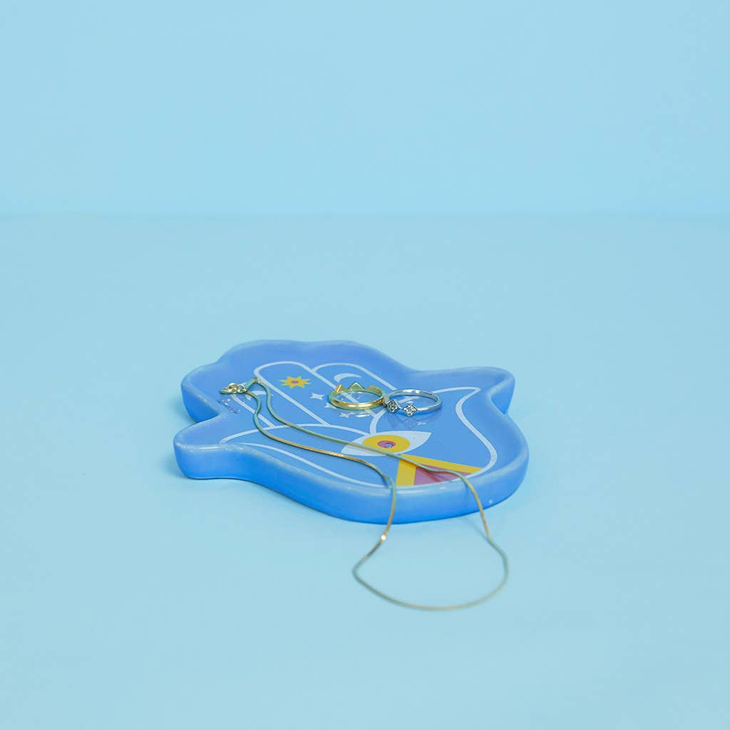 Porte-encens Lucky Hand bleu
