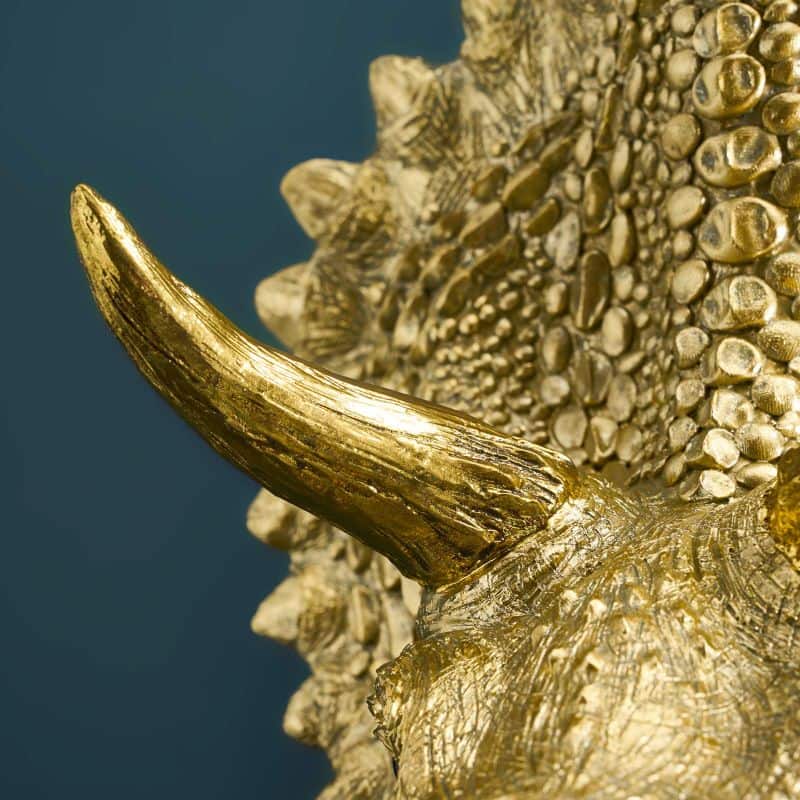 Wandleuchte Triceratops Cera Gold, Kunstharz, 31,5 x 28,5 cm