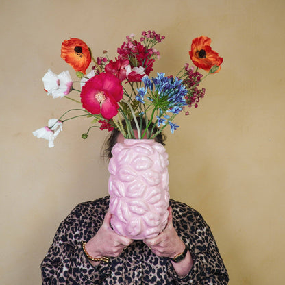 Vase - Kisses - Ceramic - Light Pink - 17x17x27cm