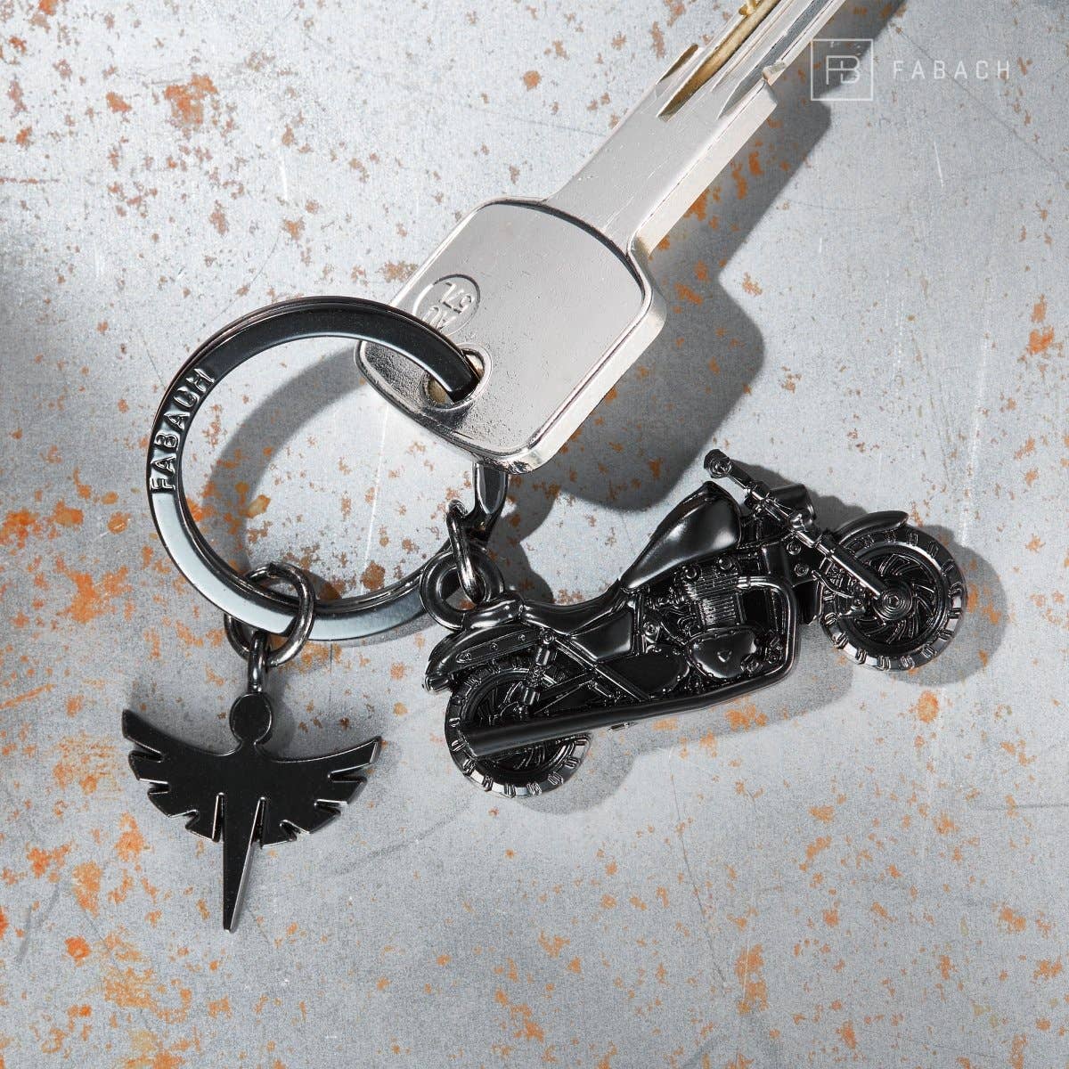 "Chopper" Motorcycle Keychain with Guardian Angel