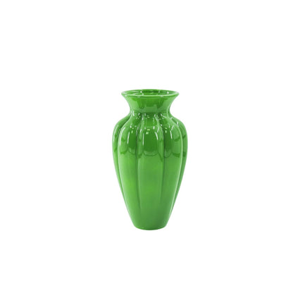 Flower vase - Pleated vase - Ceramic - Green - 16.5x16.5x29.5 cm
