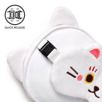 Coussin de voyage rond en peluche Relaxeazzz Chat Chanceux
