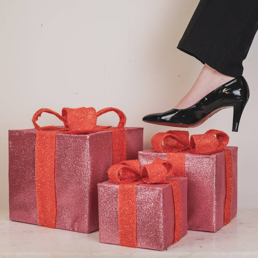 Cadeau de Noël à LED - S3 - Polystyrène - Rose/Orange - 15/20/25cm | Design e regali originali