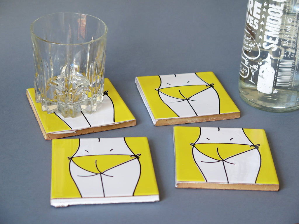 Keramikuntersetzer im Bikini-Design