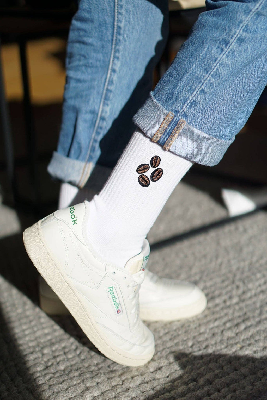 Chaussettes brodées Grains de Café | Oggetti di design e regali originali