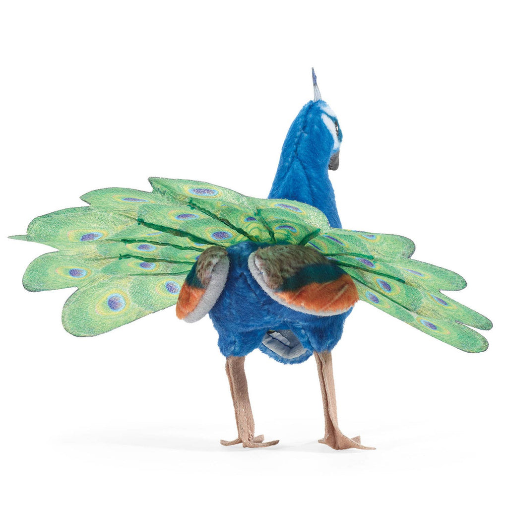 Marionnette à doigt Paon Folkmanis réaliste