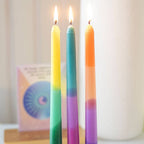 Set mit 3 spitz zulaufenden, mit Aura-Energie getränkten Kerzen