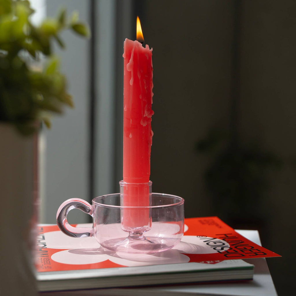 Bougeoir Classique Cristal Rose S2 Helio Ferretti Vue 2