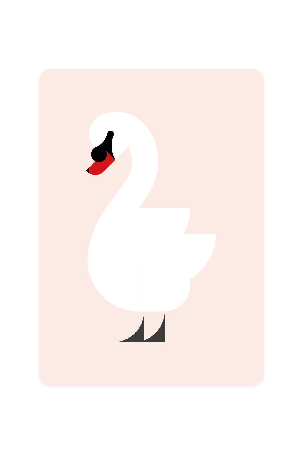 Carte postale avec cygne muet | Design-lahjat ja sisustustuotteet