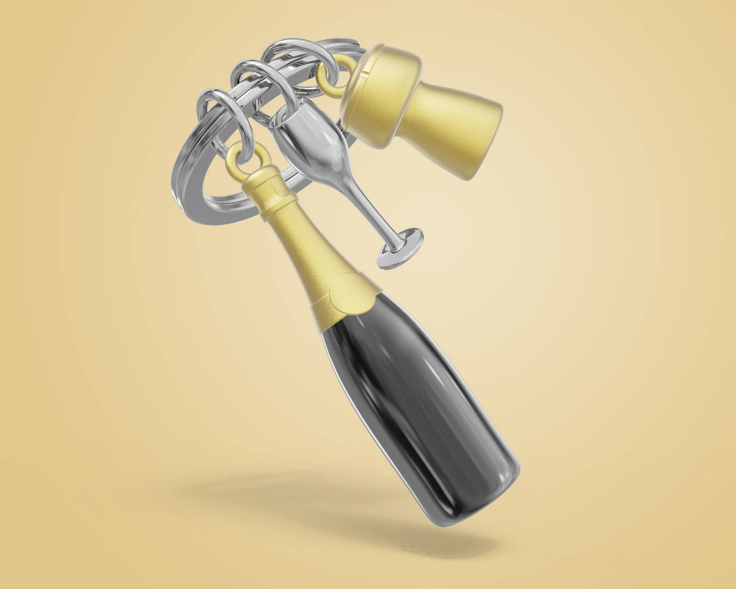 porte cles bouteille de champagne metalmorphose