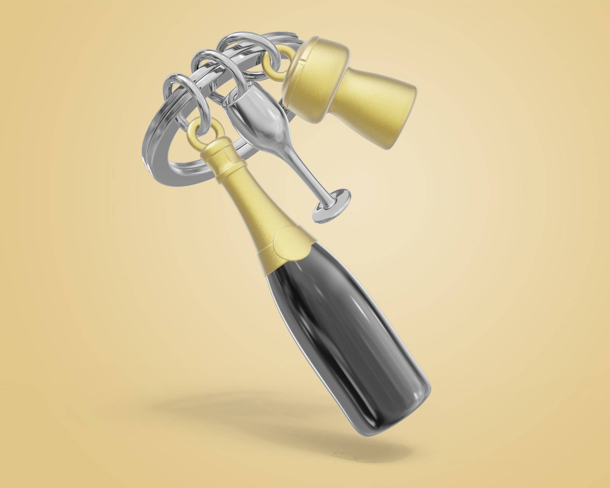 porte cles bouteille de champagne metalmorphose