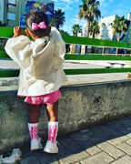 Oggetto regalo di design – chaussettes enfant girl power rose pegada socks 22746956