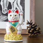Chat chanceux blanc 11cm